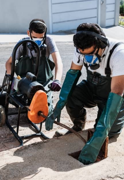 professionals-unblocking-sewers-street-sidewalk-electric-unclog